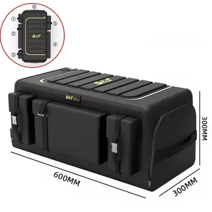 Organisateur de coffre avec couvercle – Boîte pliable en tissu Oxford 70 L avec multi-poches